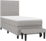 ΚΡΕΒΑΤΙ BOXSPRING ΜΕ ΣΤΡΩΜΑ ΑΝΟΙΧΤΟ ΓΚΡΙ 90X190 ΕΚ. ΥΦΑΣΜΑΤΙΝΟ 3136717