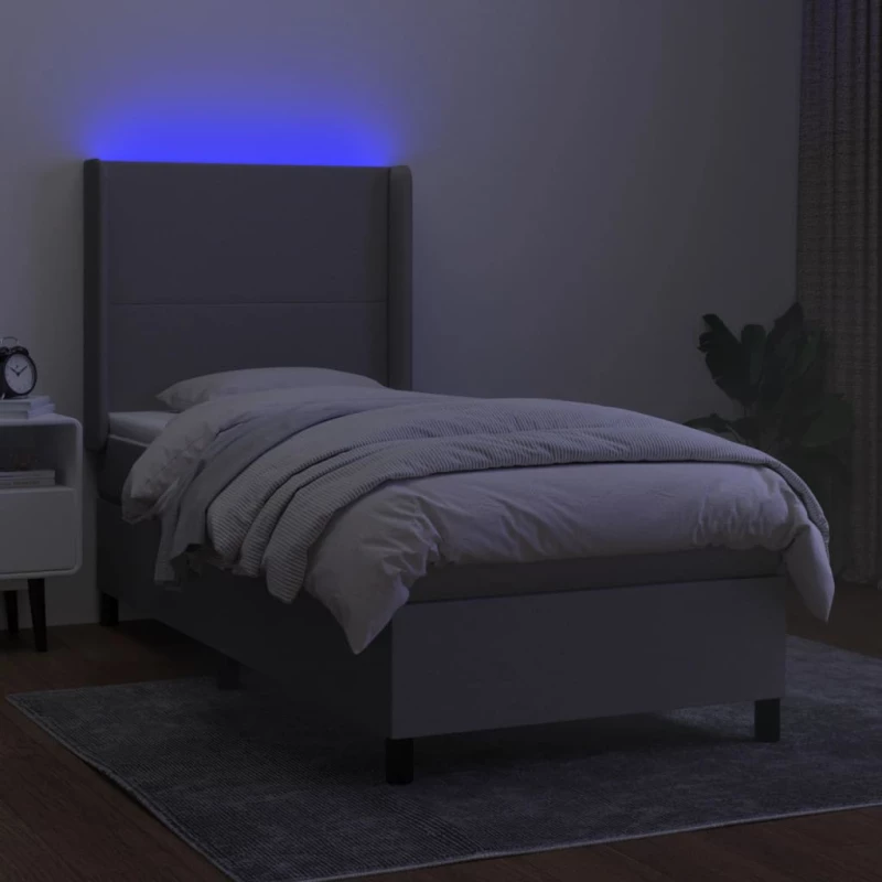 ΚΡΕΒΑΤΙ BOXSPRING ΜΕ ΣΤΡΩΜΑ & LED ΑΝ.ΓΚΡΙ 90X190 ΕΚ. ΥΦΑΣΜΑΤΙΝΟ 3138117