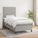 ΚΡΕΒΑΤΙ BOXSPRING ΜΕ ΣΤΡΩΜΑ ΑΝΟΙΧΤΟ ΓΚΡΙ 90X190 ΕΚ. ΥΦΑΣΜΑΤΙΝΟ 3141577