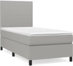 ΚΡΕΒΑΤΙ BOXSPRING ΜΕ ΣΤΡΩΜΑ ΑΝΟΙΧΤΟ ΓΚΡΙ 90X190 ΕΚ. ΥΦΑΣΜΑΤΙΝΟ 3141577