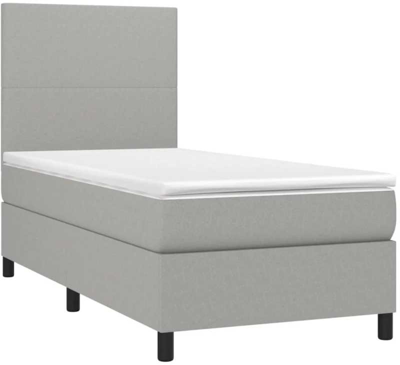 ΚΡΕΒΑΤΙ BOXSPRING ΜΕ ΣΤΡΩΜΑ ΑΝΟΙΧΤΟ ΓΚΡΙ 90X190 ΕΚ. ΥΦΑΣΜΑΤΙΝΟ 3141577