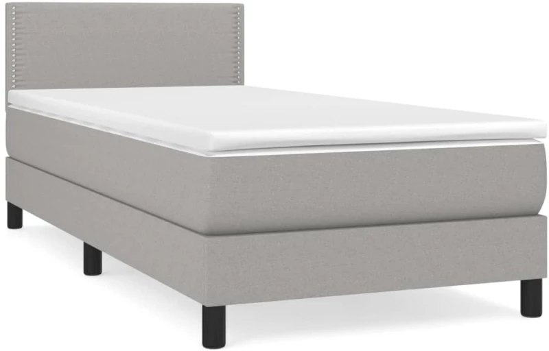 ΚΡΕΒΑΤΙ BOXSPRING ΜΕ ΣΤΡΩΜΑ ΑΝΟΙΧΤΟ ΓΚΡΙ 90X190 ΕΚ. ΥΦΑΣΜΑΤΙΝΟ 3139937