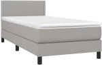 ΚΡΕΒΑΤΙ BOXSPRING ΜΕ ΣΤΡΩΜΑ ΑΝΟΙΧΤΟ ΓΚΡΙ 90X190 ΕΚ. ΥΦΑΣΜΑΤΙΝΟ 3139937