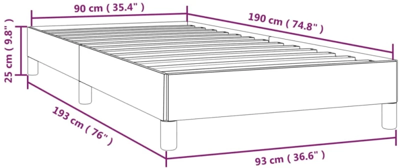 ΠΛΑΙΣΙΟ ΚΡΕΒΑΤΙΟΥ TAUPE 90X190 ΕΚ. ΥΦΑΣΜΑΤΙΝΟ 346684