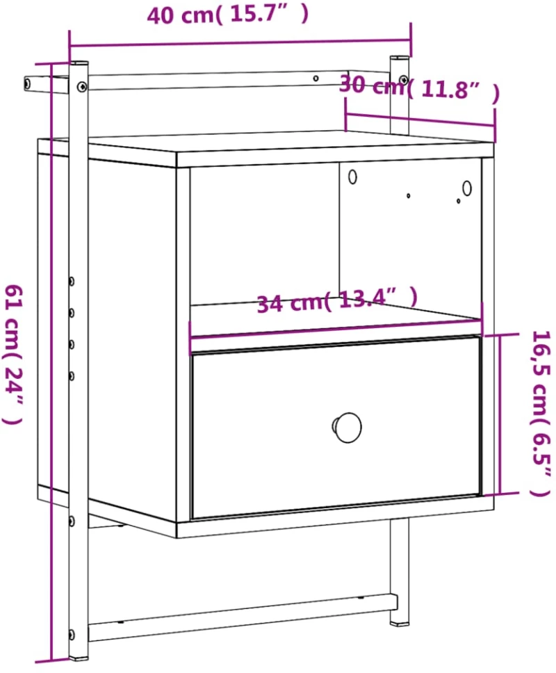 ΚΟΜΟΔΙΝΑ ΕΠΙΤΟΙΧΙΑ 2 ΤΕΜ. ΚΑΠΝΙΣΤΗ ΔΡΥΣ 40X30X61 ΕΚ ΕΠΕΞ. ΞΥΛΟ 833438