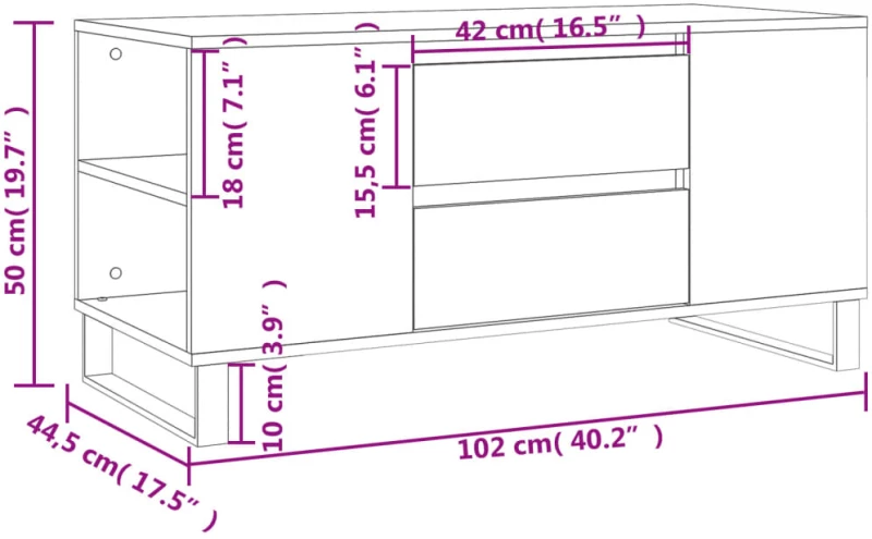 ΤΡΑΠΕΖΑΚΙ ΣΑΛΟΝΙΟΥ ΓΚΡΙ ΣΚΥΡΟΔΕΜ. 102X44,5X50 ΕΚ. ΕΠΕΞΕΡΓ. ΞΥΛΟ 831008