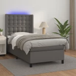 ΚΡΕΒΑΤΙ BOXSPRING ΜΕ ΣΤΡΩΜΑ & LED ΓΚΡΙ 100X200 ΕΚ. ΣΥΝΘ. ΔΕΡΜΑ 3139371
