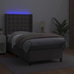 ΚΡΕΒΑΤΙ BOXSPRING ΜΕ ΣΤΡΩΜΑ & LED ΓΚΡΙ 100X200 ΕΚ. ΣΥΝΘ. ΔΕΡΜΑ 3139371
