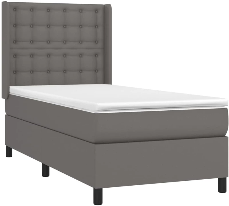ΚΡΕΒΑΤΙ BOXSPRING ΜΕ ΣΤΡΩΜΑ & LED ΓΚΡΙ 100X200 ΕΚ. ΣΥΝΘ. ΔΕΡΜΑ 3139371