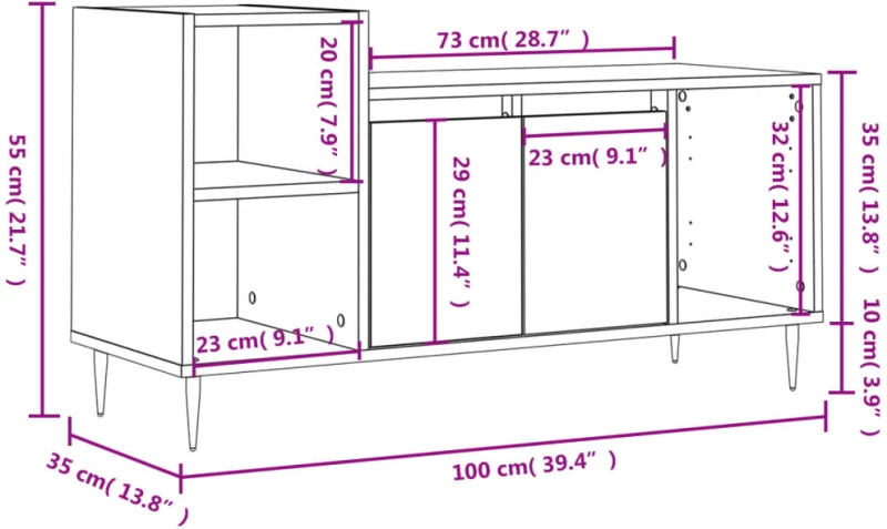ΈΠΙΠΛΟ ΤΗΛΕΟΡΑΣΗΣ ΓΚΡΙ SONOMA 100X35X55 ΕΚ. ΑΠΟ ΕΠΕΞΕΡΓ. ΞΥΛΟ 831314