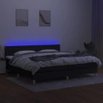 ΚΡΕΒΑΤΙ BOXSPRING ΜΕ ΣΤΡΩΜΑ & LED ΜΑΥΡΟ 200X200 ΕΚ. ΥΦΑΣΜΑΤΙΝΟ 3134063