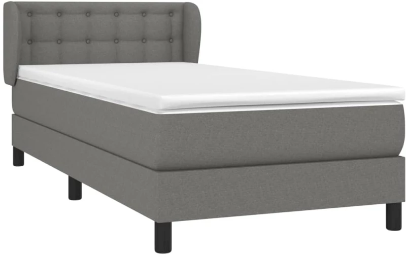 ΚΡΕΒΑΤΙ BOXSPRING ΜΕ ΣΤΡΩΜΑ ΣΚΟΥΡΟ ΓΚΡΙ 90X200 ΕΚ. ΥΦΑΣΜΑΤΙΝΟ 3126534