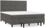 ΚΡΕΒΑΤΙ BOXSPRING ΜΕ ΣΤΡΩΜΑ ΣΚΟΥΡΟ ΓΚΡΙ 160X200 ΕΚ. ΒΕΛΟΥΔΙΝΟ 3138032