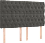 ΚΡΕΒΑΤΙ BOXSPRING ΜΕ ΣΤΡΩΜΑ ΣΚΟΥΡΟ ΓΚΡΙ 160X200 ΕΚ. ΒΕΛΟΥΔΙΝΟ 3138032
