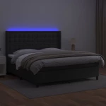 ΚΡΕΒΑΤΙ BOXSPRING ΜΕ ΣΤΡΩΜΑ & LED ΜΑΥΡΟ 160X200 ΕΚ. ΣΥΝΘ. ΔΕΡΜΑ 3139391