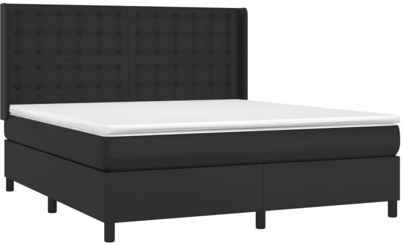 ΚΡΕΒΑΤΙ BOXSPRING ΜΕ ΣΤΡΩΜΑ & LED ΜΑΥΡΟ 160X200 ΕΚ. ΣΥΝΘ. ΔΕΡΜΑ 3139391