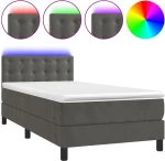 ΚΡΕΒΑΤΙ BOXSPRING ΜΕ ΣΤΡΩΜΑ & LED ΣΚ. ΓΚΡΙ 80X200 ΕΚ. ΒΕΛΟΥΔΙΝΟ 3134610