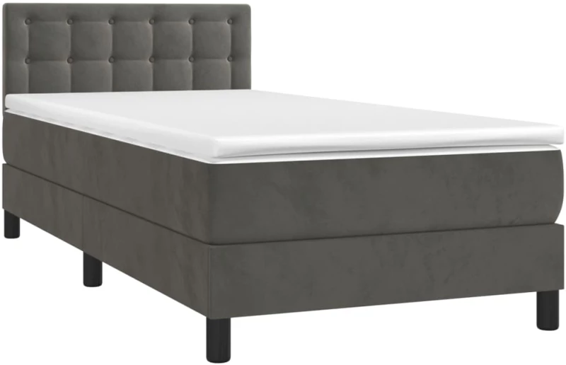 ΚΡΕΒΑΤΙ BOXSPRING ΜΕ ΣΤΡΩΜΑ & LED ΣΚ. ΓΚΡΙ 80X200 ΕΚ. ΒΕΛΟΥΔΙΝΟ 3134610