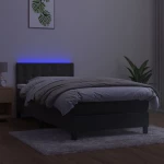 ΚΡΕΒΑΤΙ BOXSPRING ΜΕ ΣΤΡΩΜΑ & LED ΣΚ. ΓΚΡΙ 80X200 ΕΚ. ΒΕΛΟΥΔΙΝΟ 3134610