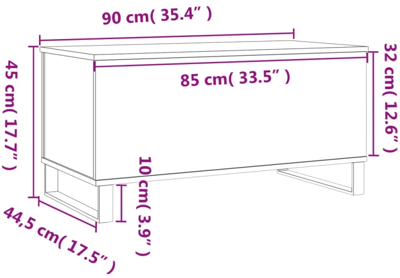 ΤΡΑΠΕΖΑΚΙ ΣΑΛΟΝΙΟΥ ΛΕΥΚΟ 90X44,5X45 ΕΚ. ΑΠΟ ΕΠΕΞΕΡΓΑΣΜΕΝΟ ΞΥΛΟ 830980