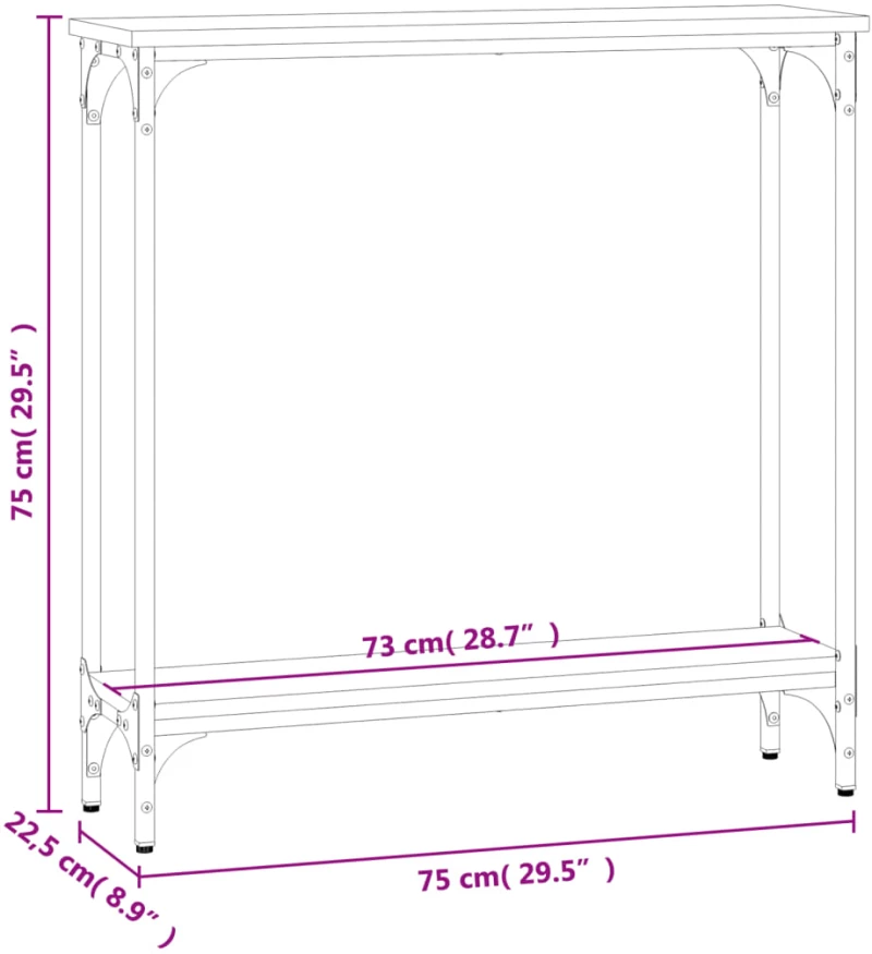 ΤΡΑΠΕΖΙ ΚΟΝΣΟΛΑ ΓΚΡΙ SONOMA 75X22,5X75 ΕΚ. ΕΠΕΞΕΡΓΑΣΜΕΝΟ ΞΥΛΟ 834023