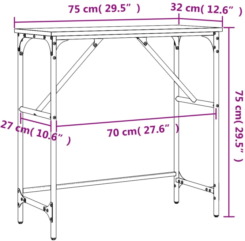ΤΡΑΠΕΖΙ ΚΟΝΣΟΛΑ SONOMA ΔΡΥΣ 75X32X75 ΕΚ. ΕΠΕΞΕΡΓΑΣΜΕΝΟ ΞΥΛΟ 834061