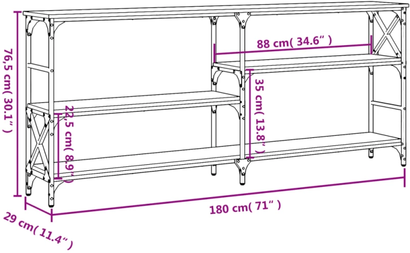 ΤΡΑΠΕΖΙ ΚΟΝΣΟΛΑ SONOMA ΔΡΥΣ 180X29X76,5 ΕΚ. ΕΠΕΞΕΡΓΑΣΜΕΝΟ ΞΥΛΟ 835475