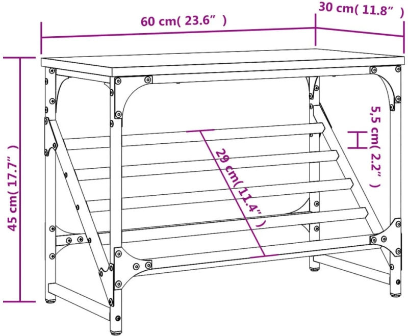 ΠΑΠΟΥΤΣΟΘΗΚΗ ΓΚΡΙ SONOMA 60X30X45 ΕΚ. ΑΠΟ ΕΠΕΞΕΡΓΑΣΜΕΝΟ ΞΥΛΟ 833416