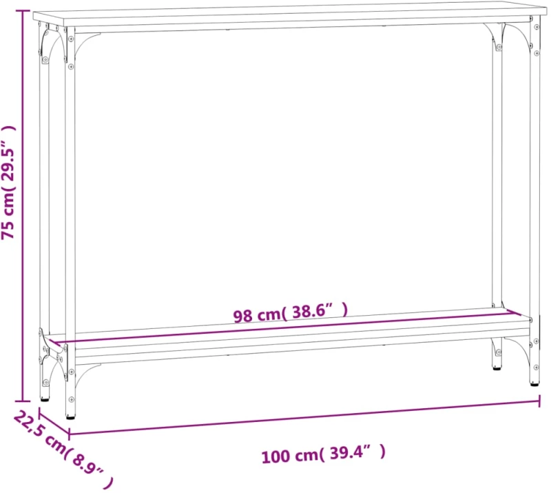 ΤΡΑΠΕΖΙ ΚΟΝΣΟΛΑ ΓΚΡΙ SONOMA 100X22,5X75 ΕΚ. ΕΠΕΞΕΡΓΑΣΜΕΝΟ ΞΥΛΟ 834018