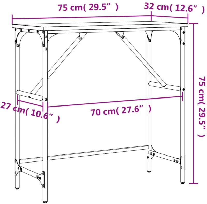 ΤΡΑΠΕΖΙ ΚΟΝΣΟΛΑ ΚΑΠΝΙΣΤΗ ΔΡΥΣ 75X32X75 ΕΚ. ΕΠΕΞΕΡΓ. ΞΥΛΟ 834062