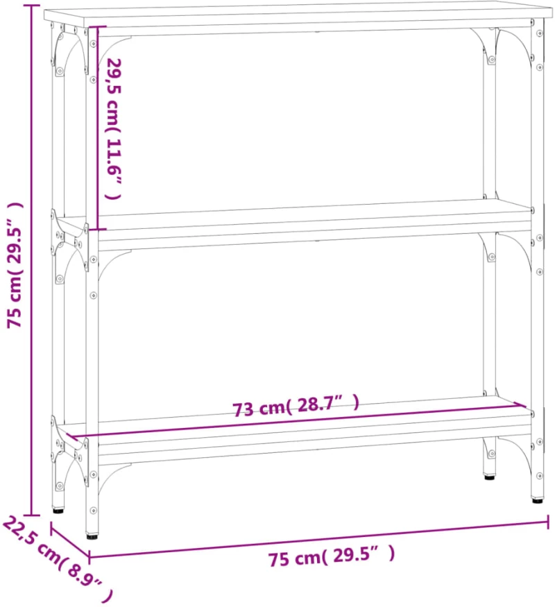 ΤΡΑΠΕΖΙ ΚΟΝΣΟΛΑ SONOMA ΔΡΥΣ 75X22,5X75 ΕΚ. ΕΠΕΞΕΡΓΑΣΜΕΝΟ ΞΥΛΟ 834031