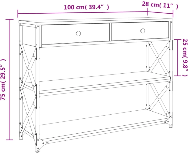 ΤΡΑΠΕΖΙ ΚΟΝΣΟΛΑ ΚΑΠΝΙΣΤΗ ΔΡΥΣ 100X28X75 ΕΚ. ΕΠΕΞΕΡΓΑΣΜΕΝΟ ΞΥΛΟ 834192
