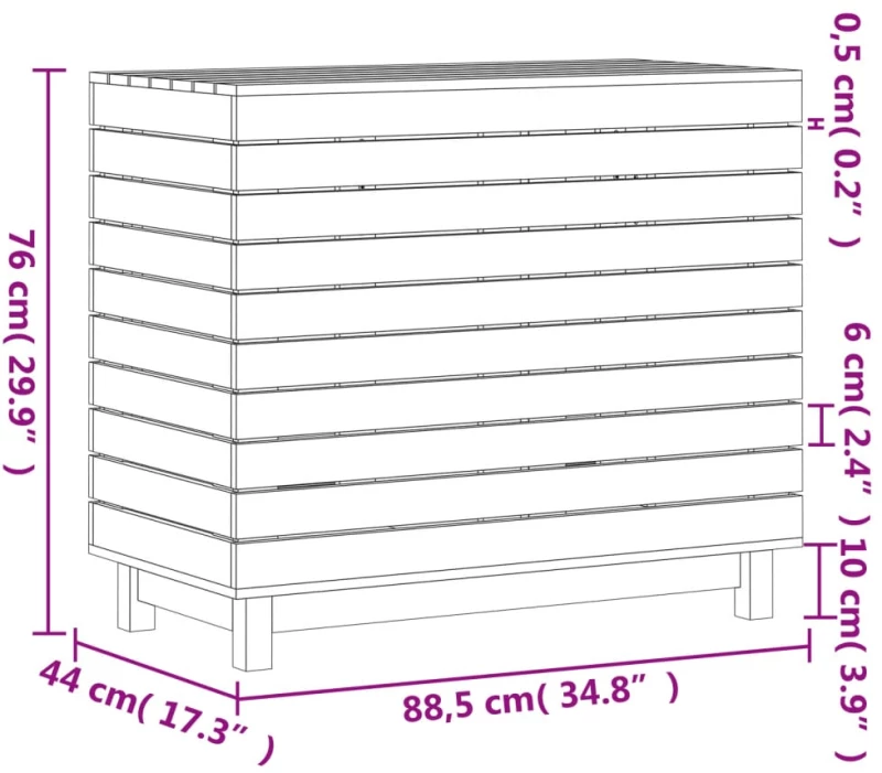 ΚΑΛΑΘΙ ΡΟΥΧΩΝ ΛΕΥΚΟ 88,5X44X76 ΕΚ. ΑΠΟ ΜΑΣΙΦ ΞΥΛΟ ΠΕΥΚΟΥ 832324
