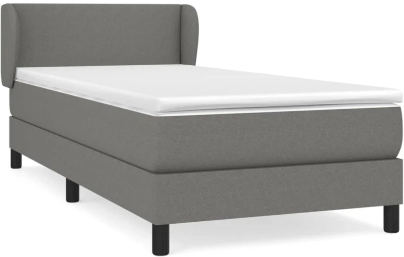 ΚΡΕΒΑΤΙ BOXSPRING ΜΕ ΣΤΡΩΜΑ ΣΚΟΥΡΟ ΓΚΡΙ 90X190 ΕΚ. ΥΦΑΣΜΑΤΙΝΟ 3126046