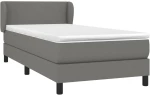 ΚΡΕΒΑΤΙ BOXSPRING ΜΕ ΣΤΡΩΜΑ ΣΚΟΥΡΟ ΓΚΡΙ 90X190 ΕΚ. ΥΦΑΣΜΑΤΙΝΟ 3126046