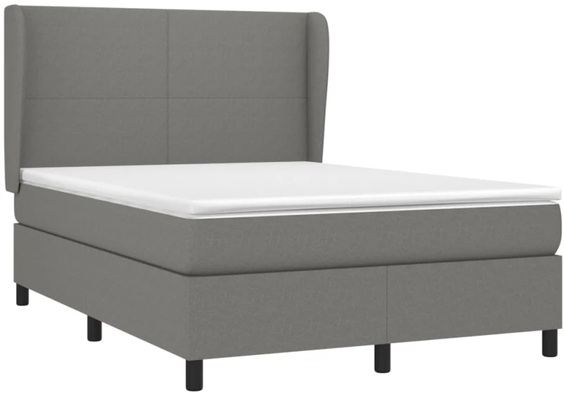 ΚΡΕΒΑΤΙ BOXSPRING ΜΕ ΣΤΡΩΜΑ ΣΚΟΥΡΟ ΓΚΡΙ 140X200 ΕΚ ΥΦΑΣΜΑΤΙΝΟ 3127806
