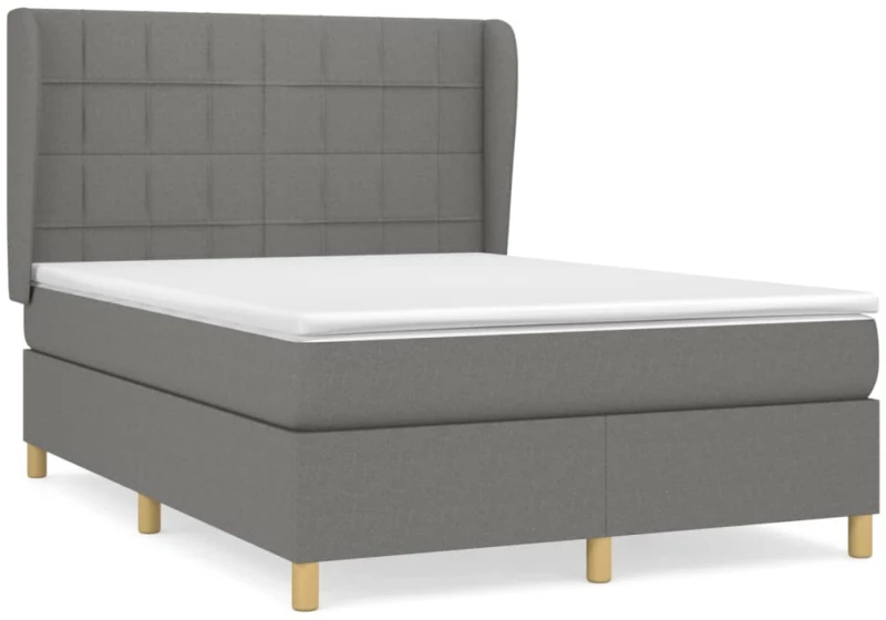 ΚΡΕΒΑΤΙ BOXSPRING ΜΕ ΣΤΡΩΜΑ ΣΚΟΥΡΟ ΓΚΡΙ 140X200 ΕΚ ΥΦΑΣΜΑΤΙΝΟ 3128526