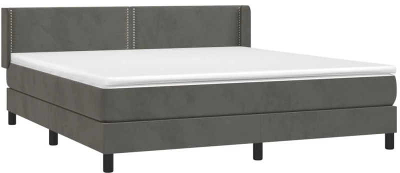 ΚΡΕΒΑΤΙ BOXSPRING ΜΕ ΣΤΡΩΜΑ ΣΚΟΥΡΟ ΓΚΡΙ 180X200 ΕΚ. ΒΕΛΟΥΔΙΝΟ 3130914