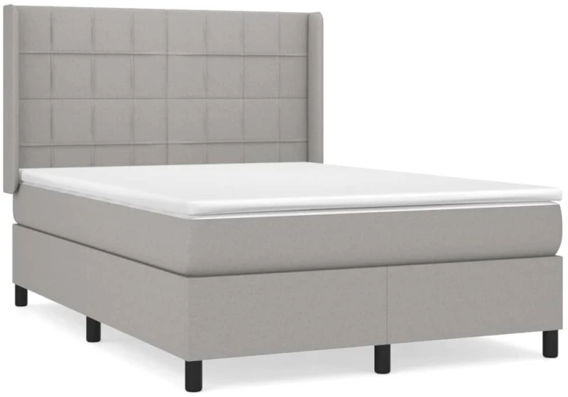 ΚΡΕΒΑΤΙ BOXSPRING ΜΕ ΣΤΡΩΜΑ ΑΝΟΙΧΤΟ ΓΚΡΙ 140X190 ΕΚ. ΥΦΑΣΜΑΤΙΝΟ 3131425