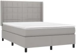 ΚΡΕΒΑΤΙ BOXSPRING ΜΕ ΣΤΡΩΜΑ ΑΝΟΙΧΤΟ ΓΚΡΙ 140X190 ΕΚ. ΥΦΑΣΜΑΤΙΝΟ 3131425