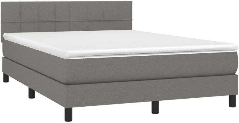 ΚΡΕΒΑΤΙ BOXSPRING ΜΕ ΣΤΡΩΜΑ & LED ΣΚ.ΓΚΡΙ 140X200 ΕΚ ΥΦΑΣΜΑΤΙΝΟ 3133158