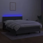 ΚΡΕΒΑΤΙ BOXSPRING ΜΕ ΣΤΡΩΜΑ & LED ΣΚ.ΓΚΡΙ 140X200 ΕΚ ΥΦΑΣΜΑΤΙΝΟ 3133158