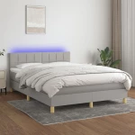 ΚΡΕΒΑΤΙ BOXSPRING ΜΕ ΣΤΡΩΜΑ & LED ΑΝ.ΓΚΡΙ 140X200 ΕΚ ΥΦΑΣΜΑΤΙΝΟ 3133717