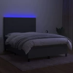 ΚΡΕΒΑΤΙ BOXSPRING ΜΕ ΣΤΡΩΜΑ & LED ΣΚ.ΓΚΡΙ 140X200 ΕΚ ΥΦΑΣΜΑΤΙΝΟ 3134718