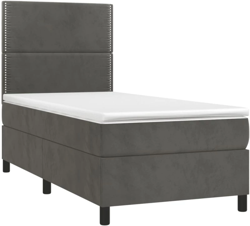 ΚΡΕΒΑΤΙ BOXSPRING ΜΕ ΣΤΡΩΜΑ & LED ΣΚ. ΓΚΡΙ 90X190 ΕΚ. ΒΕΛΟΥΔΙΝΟ 3136036