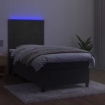 ΚΡΕΒΑΤΙ BOXSPRING ΜΕ ΣΤΡΩΜΑ & LED ΣΚ. ΓΚΡΙ 90X190 ΕΚ. ΒΕΛΟΥΔΙΝΟ 3136036