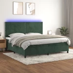 ΚΡΕΒΑΤΙ BOXSPRING ΜΕ ΣΤΡΩΜΑ & LED ΣΚ. ΠΡΑΣΙΝΟ 200X200ΕΚ ΒΕΛΟΥΔΟ 3136086
