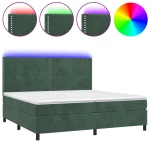 ΚΡΕΒΑΤΙ BOXSPRING ΜΕ ΣΤΡΩΜΑ & LED ΣΚ. ΠΡΑΣΙΝΟ 200X200ΕΚ ΒΕΛΟΥΔΟ 3136086