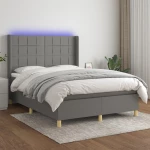 ΚΡΕΒΑΤΙ BOXSPRING ΜΕ ΣΤΡΩΜΑ & LED ΣΚ.ΓΚΡΙ 140X190ΕΚ. ΥΦΑΣΜΑΤΙΝΟ 3138870