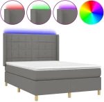 ΚΡΕΒΑΤΙ BOXSPRING ΜΕ ΣΤΡΩΜΑ & LED ΣΚ.ΓΚΡΙ 140X190ΕΚ. ΥΦΑΣΜΑΤΙΝΟ 3138870